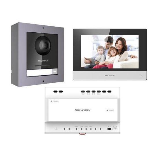 Obrázek HIKVISION DS- KIS702, kit videotelefonu, 2- drát, bytový monitor + dveřní stanice + napájecí zdroj