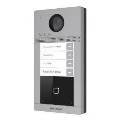 Obrázek HIKVISION DS- KV8413- WME1(C)/ FLUSH/ EUROPE BV, IP dveřní interkom 4- tlač., čtečka karet, 2MPx kamera, WiFi, zápustný