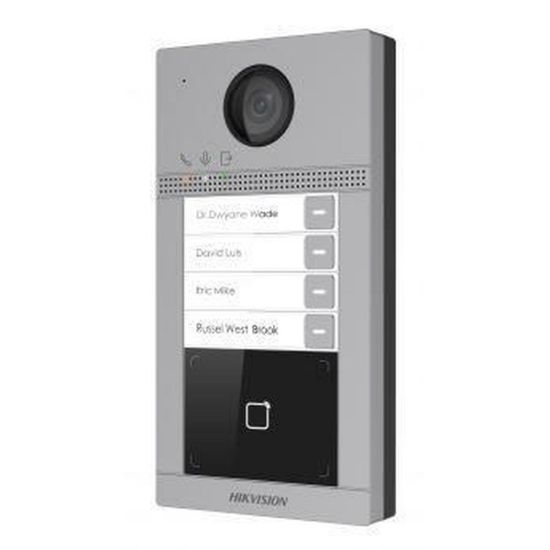 Obrázek HIKVISION DS- KV8413- WME1(C)/ FLUSH/ EUROPE BV, IP dveřní interkom 4- tlač., čtečka karet, 2MPx kamera, WiFi, zápustný