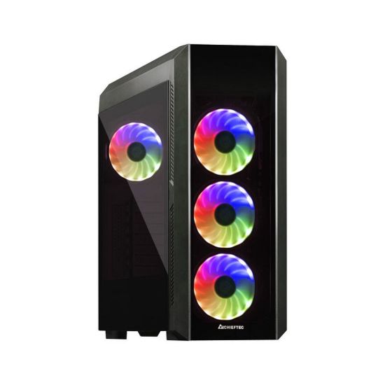 Obrázek CHIEFTEC skříň Miditower Gaming SCORPION 3 Black, 2 x USB 3.0/ 1x USB 2.0, bez zdroje