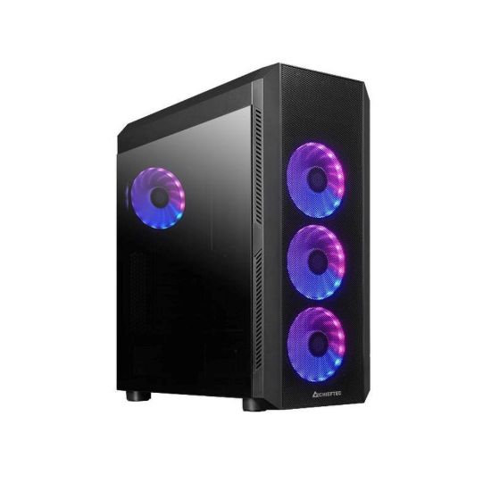 Obrázek CHIEFTEC skříň SCORPION 4, ATX, 1x USB- C 3.2, 2x USB 3.1, 4x 120mm ARGB Fan, ARGB Hub, černá