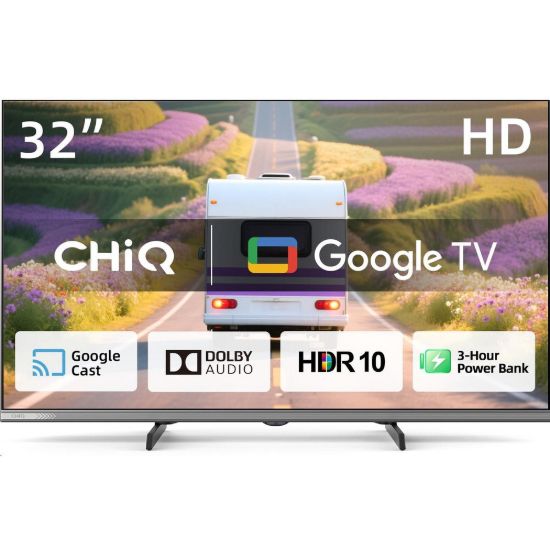 Obrázek CHiQ L32M9PD TV 32" Powerbank, HD, smart, Google TV, Dolby Audio, dbx- tv, HDR 10