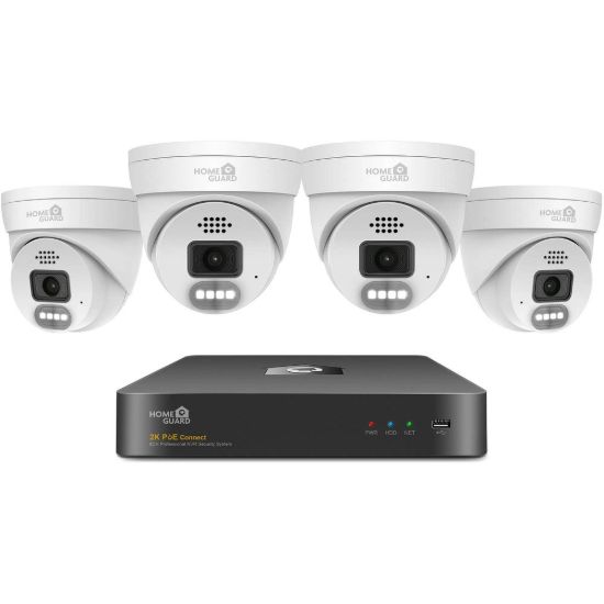 Obrázek iGET HOMEGUARD HGNVK84804 - kamerový PoE set 2K NVR 8CH + 4x venkovní kamera se zvukem