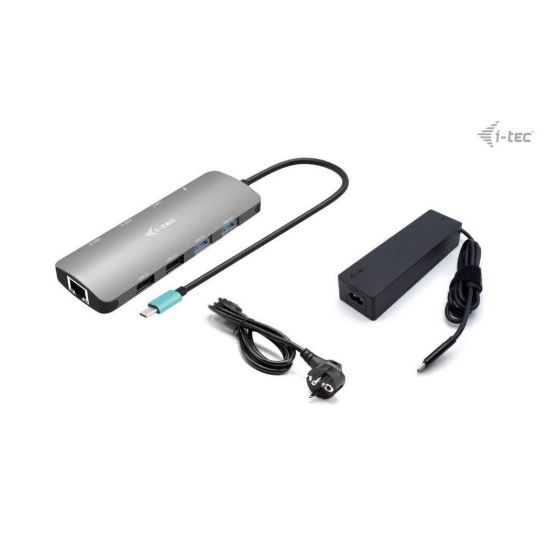 Obrázek i- tec USB- C Metal Nano 2x HDMI Docking Station, PD 100 W + Charger 100 W (bundle)
