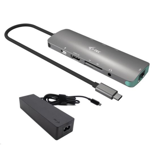 Obrázek i- tec USB- C Metal Nano Docking Station 4K HDMI LAN with Power Delivery 100 W + Charger 100 W
