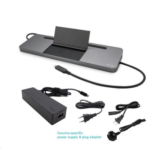 Obrázek i- tec USB- C Metal Ergonomic 4K 3x Display Docking Station with Power Delivery 85 W + i- tec Universal Charger 100 W…