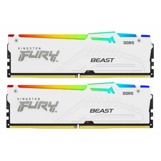 Obrázek KINGSTON DIMM DDR5 32 GB (Kit of 2) 6000MT/ s CL30 Non- ECC FURY Beast RGB EXPO, Bílá