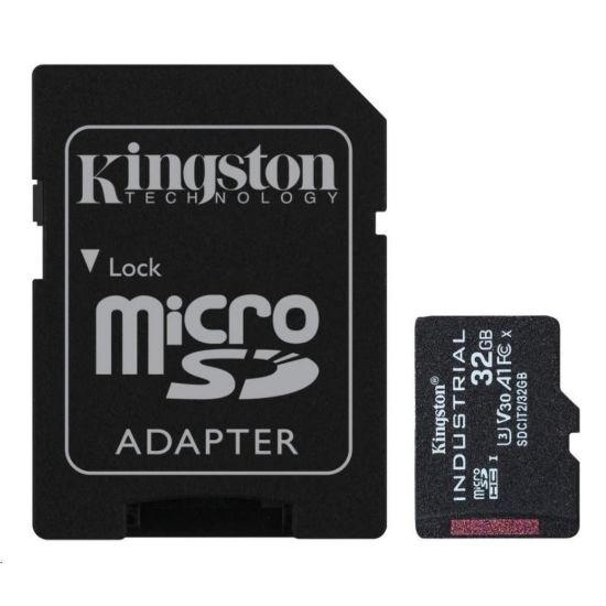 Obrázek Kingston MicroSDHC karta 32 GB Industrial C10 A1 pSLC Card + SD Adapter