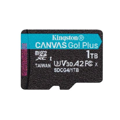 Obrázek Kingston MicroSDXC karta 1 TB Canvas Go! Plus, R: 200/ W: 160MB/ s, Class 10, UHS- I, U3, V30, A2 + Adaptér