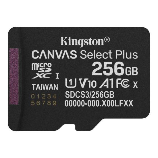 Obrázek Kingston MicroSDXC karta 256 GB Canvas Select Plus, U1, V10, A1