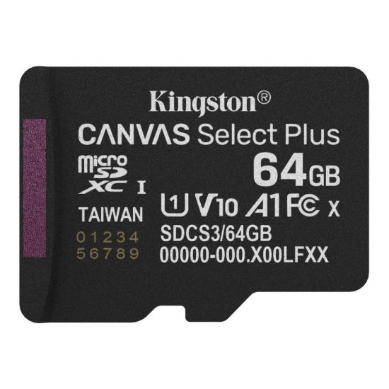 Obrázek Kingston MicroSDXC karta 64 GB Canvas Select Plus, U1, V10, A1