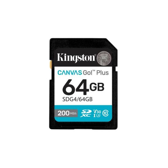 Obrázek Kingston SDXC karta 64 GB Canvas Go! Plus, R: 200/ W: 160MB/ s, Class 10, UHS- I, U3, V30