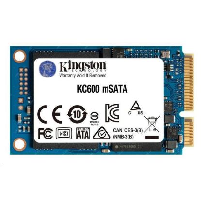 Obrázek Kingston SSD 512 GB KC600 SATA3 mSATA (R: 550, W: 520MB/ s)