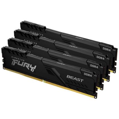 Obrázek KINGSTON DIMM DDR4 32 GB (Kit of 4) 3200MT/ s CL16 FURY Beast Černá