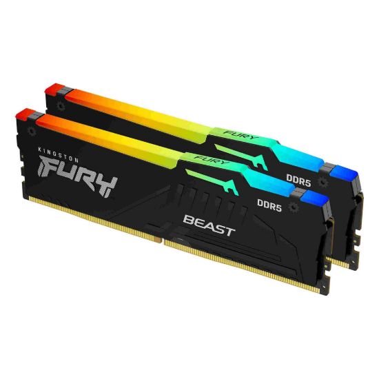 Obrázek KINGSTON DIMM DDR5 128 GB (Kit of 2) 5600MT/ s CL40 FURY Beast RGB