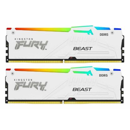 Obrázek KINGSTON DIMM DDR5 32 GB (Kit of 2) 6400MT/ s CL32 Non- ECC FURY Beast RGB EXPO, Bílá