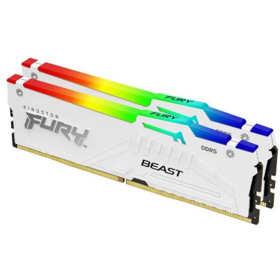 Obrázek KINGSTON DIMM DDR5 64 GB (Kit of 2) 6000MT/ s CL36 FURY Beast Bílá RGB EXPO