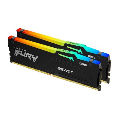 Obrázek KINGSTON DIMM DDR5 64 GB (Kit of 2) 6400MT/ s CL32 Non- ECC FURY Beast RGB EXPO, Černá