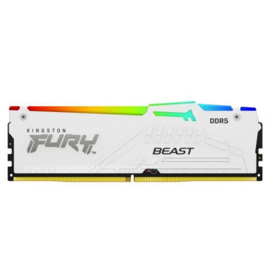 Obrázek KINGSTON DIMM DDR5 64 GB (Kit of 4) 6000MT/ s CL40 FURY Beast White RGB XMP