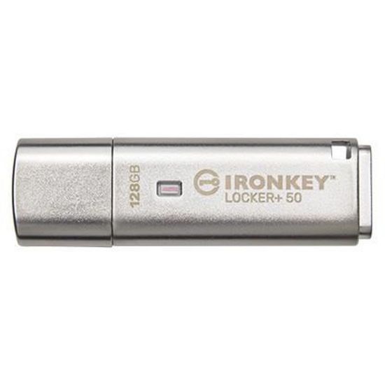 Obrázek Kingston Flash Disk IronKey 128 GB IKLP50 IronKey Locker+ 50 AES USB, w/ 256bit Encryption