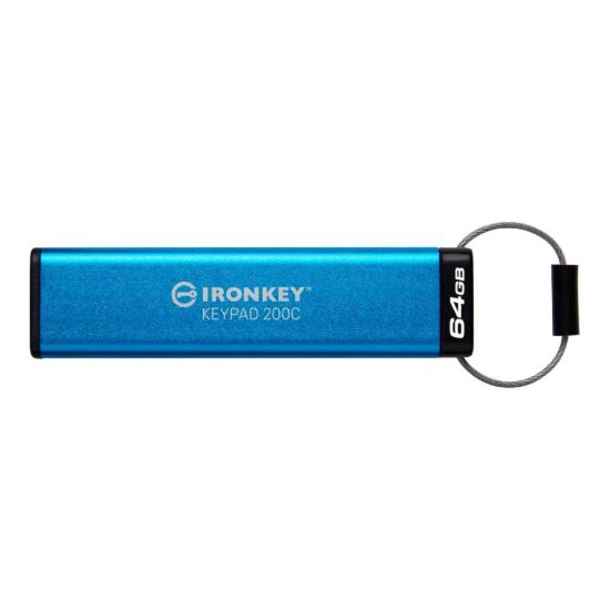Obrázek Kingston Flash Disk IronKey 64 GB USB- C IronKey Keypad 200C, FIPS 140- 3 Lvl 3 (Pending) AES- 256