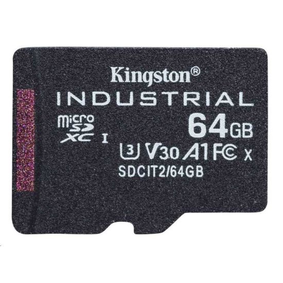 Obrázek Kingston MicroSDXC karta 64 GB microSDXC Industrial C10 A1 pSLC Card Single Pack