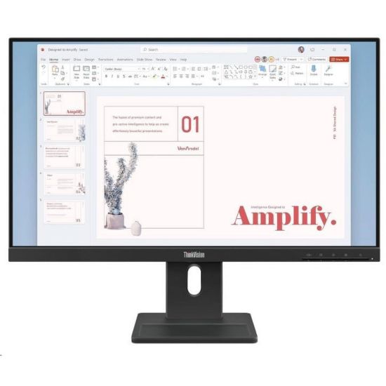 Obrázek LENOVO LCD E24- 40 - 23.8", IPS, 16: 9, 1920 x 1080, 100 Hz, 250cd/ m2, 1300: 1, 4 ms(GtG), VGA, DP, HDMI, Repro, Pivot