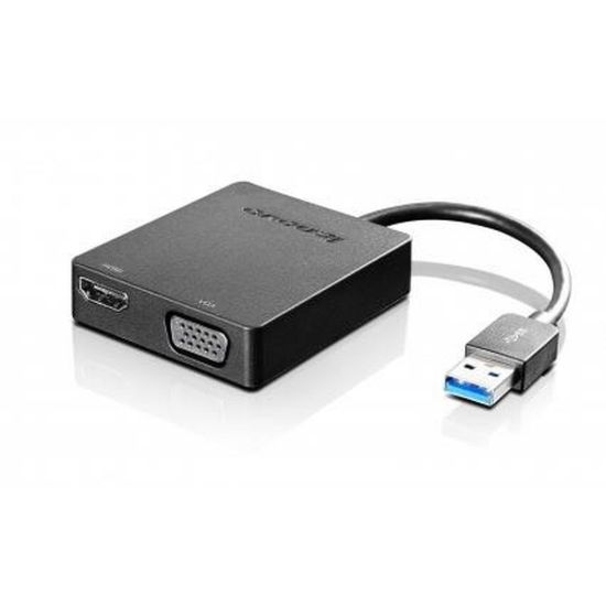 Obrázek LENOVO adaptér Universal USB 3.0 to VGA/ HDMI - přenos signálu přes VGA nebo HDMI