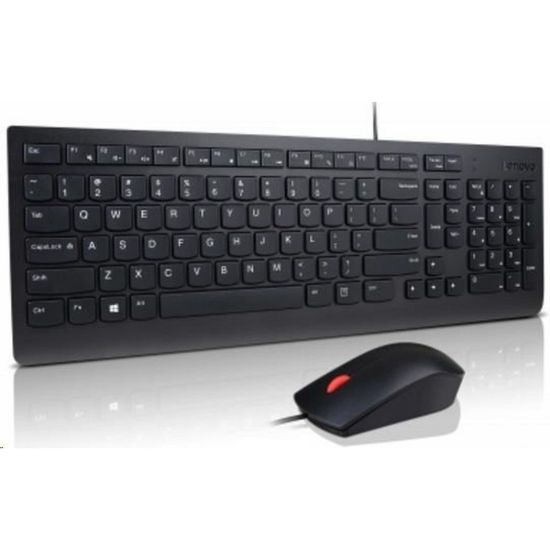 Obrázek LENOVO klávesnice Essential Wired USB Keyboard + Mouse Set - USB, černá