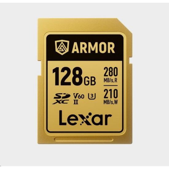 Obrázek Lexar SDXC ARMOR Gold UHS- II U3, Stainless Steel, IP68 R280/ W210 (V60) 128 GB