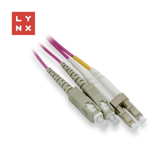 Obrázek LYNX duplexní patch kabel MM, OM4, LC/ SC, 50/ 125µm, 15m