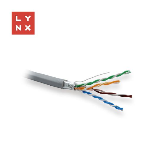 Obrázek LYNX FTP kabel Cat5e, PVC, 0, 5mm, celoměděný, vnitřní, šedý, box 305m