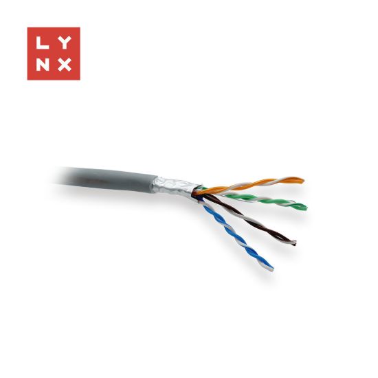 Obrázek LYNX FTP kabel, Cat5e, LSZH, 0, 5mm, celoměděný, vnitřní, šedý, box 305m