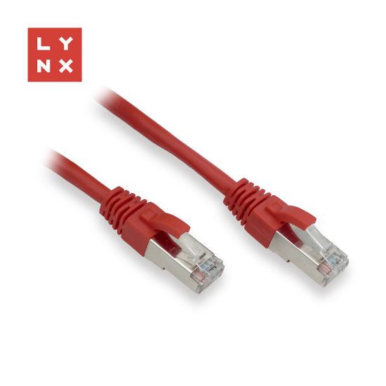 Obrázek LYNX FTP patch kabel Cat5e PVC, CCA, 0, 5m, červený (balení obsahuje 10ks)