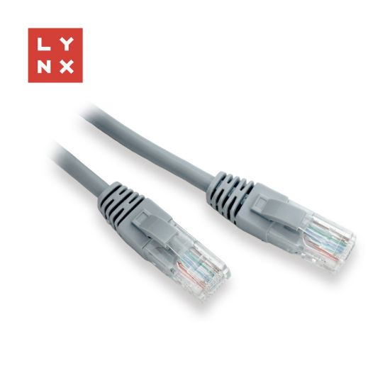 Obrázek LYNX UTP patch kabel Cat5e, PVC, CCA, 0, 1m, šedý (balení obsahuje 10ks)