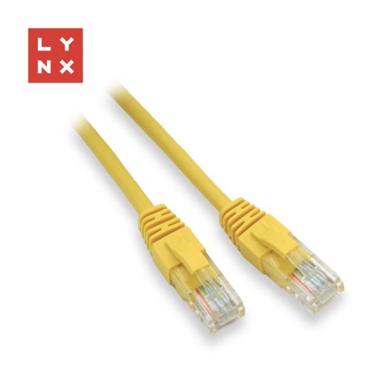 Obrázek LYNX UTP patch kabel Cat5e, PVC, CCA, 0, 1m, žlutý (balení obsahuje 10ks)