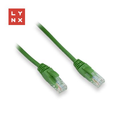 Obrázek LYNX UTP patch kabel Cat5e, PVC, CCA, 15m, zelený