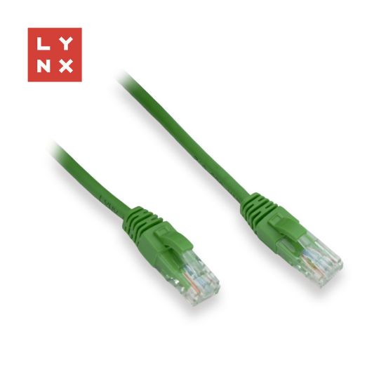 Obrázek LYNX UTP patch kabel Cat5e, PVC, CCA, 1m, zelený (balení obsahuje 10ks)