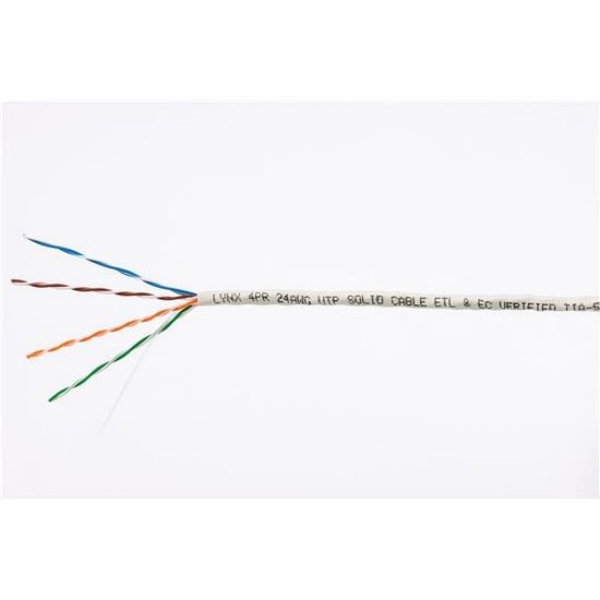 Obrázek UTP kabel LYNX, Cat5E, drát, PVC, Dca, šedý, 100m