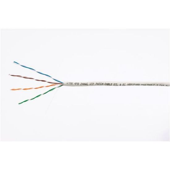 Obrázek UTP kabel LYNX, Cat5E, licna(lanko), PVC, Dca, šedá, 305m