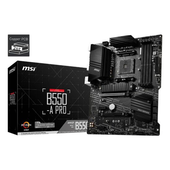Obrázek MSI MB Sc AM4 B550- A PRO, AMD B550, 4xDDR4, VGA, ATX