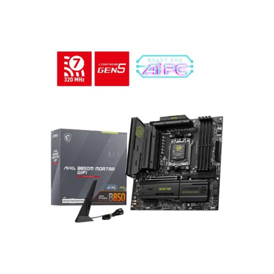 Obrázek MSI MB Sc AM5 MAG B850M MORTAR WIFI, AMD B850, 4xDDR5, 1xHDMI, WiFi, mATX