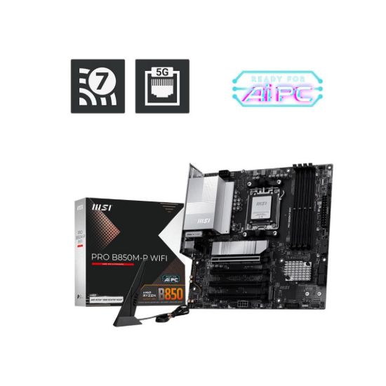 Obrázek MSI MB Sc AM5 PRO B850M- P WIFI, AMD B850, 4xDDR5, 1xDP, 1xHDMI, mATX