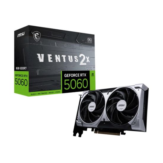 Obrázek MSI VGA NVIDIA GeForce RTX 5060 8G VENTUS 2X OC, RTX 5060, 8 GB GDDR7, 3xDP, 1xHDMI