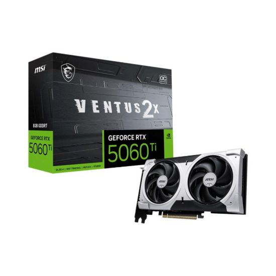 Obrázek MSI VGA NVIDIA GeForce RTX 5060 Ti 8G VENTUS 2X OC PLUS, RTX 5060 Ti, 8 GB GDDR7, 3xDP, 1xHDMI