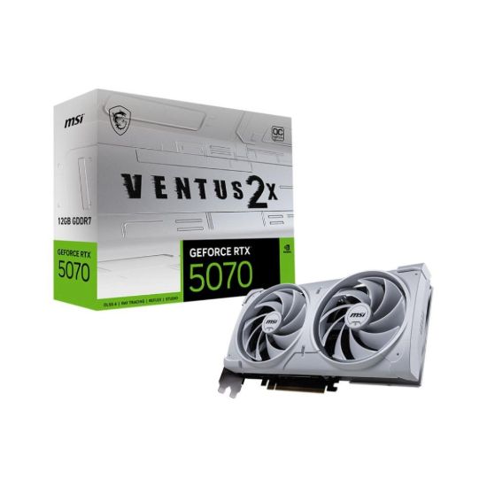 Obrázek MSI VGA NVIDIA GeForce RTX 5070 12G VENTUS 2X OC WHITE, RTX 5070, 12 GB GDDR7, 3xDP, 1xHDMI