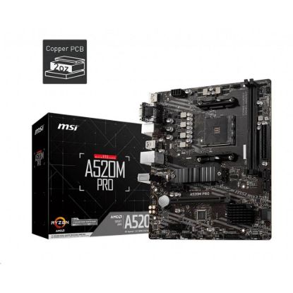 Obrázek MSI MB Sc AM4 A520M PRO, AMD A520, VGA, 2xDDR4, mATX