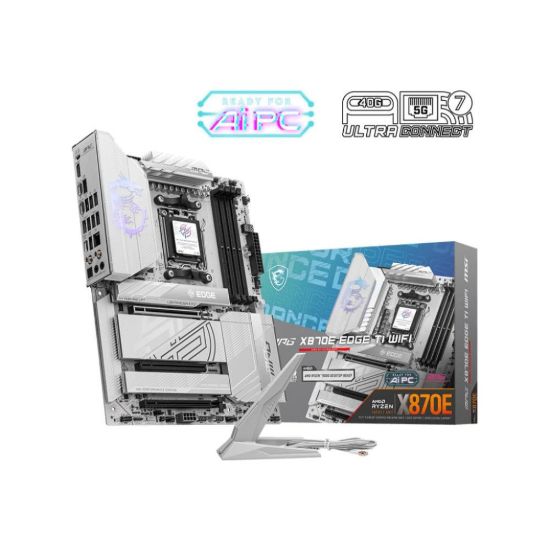 Obrázek MSI MB Sc AM5 MAG MPG X870E EDGE TI WIFI, AMD X870E, 4xDDR5, 2xUSB4, 1xHDMI, WiFi, ATX