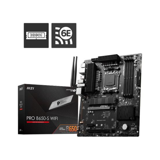 Obrázek MSI MB Sc AM5 PRO B650- S WIFI, AMD B650, 4xDDR5, 1xDP, 1xHDMI, WI- FI