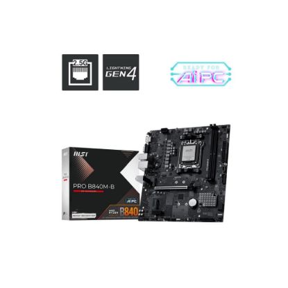 Obrázek MSI MB Sc AM5 PRO B840M- B, AMD B840, 2xDDR5, 1xHDMI, 1xVGA, mATX